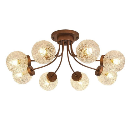 French Vintage Glass Ceiling Light for Living Room