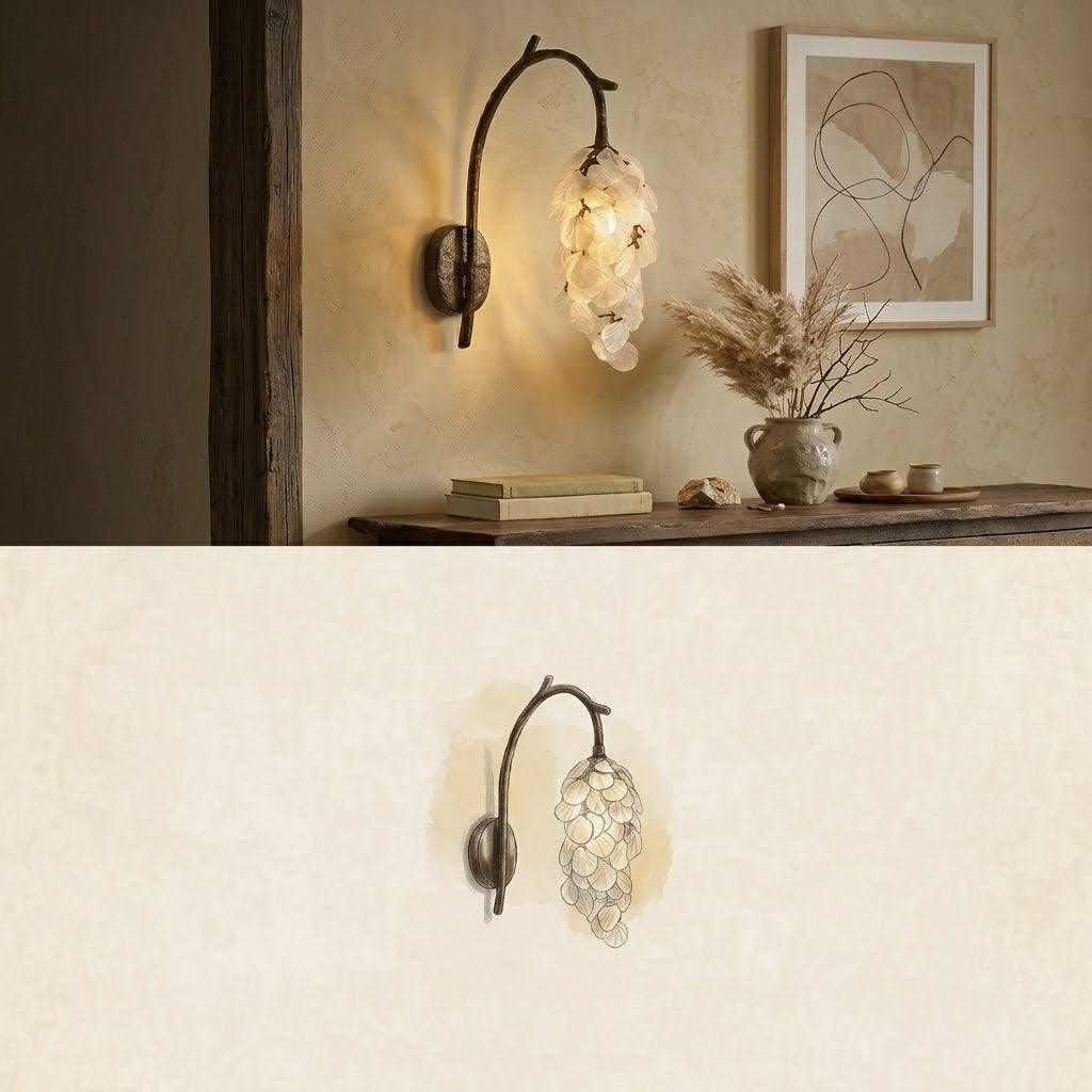 Bronze Branch Petal Wall Light