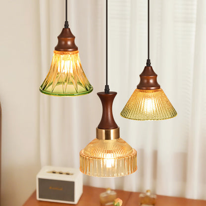 Nordic Vintage Glass Pendant Light for Bedroom or Study