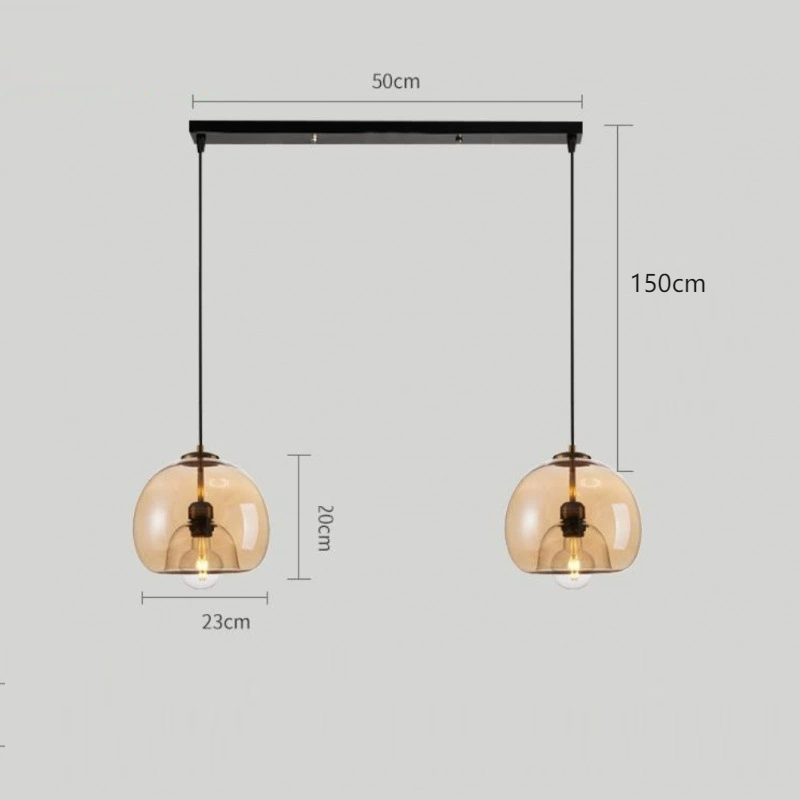 Spherical Glass Pendant Light Modern Double-Layer Globe Smoke & Amber Hanging Lamp