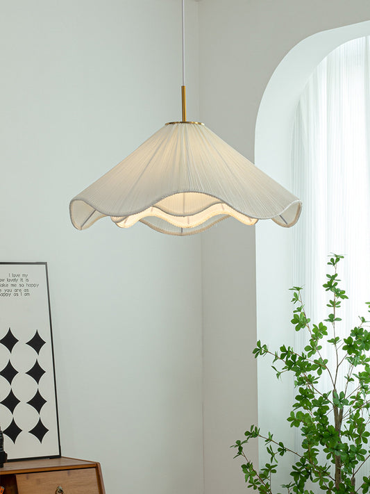 French Fabric Pendant Light for Living Room Bedroom-[Modern pendant lighting for bedroom and living space]-Demolights UK