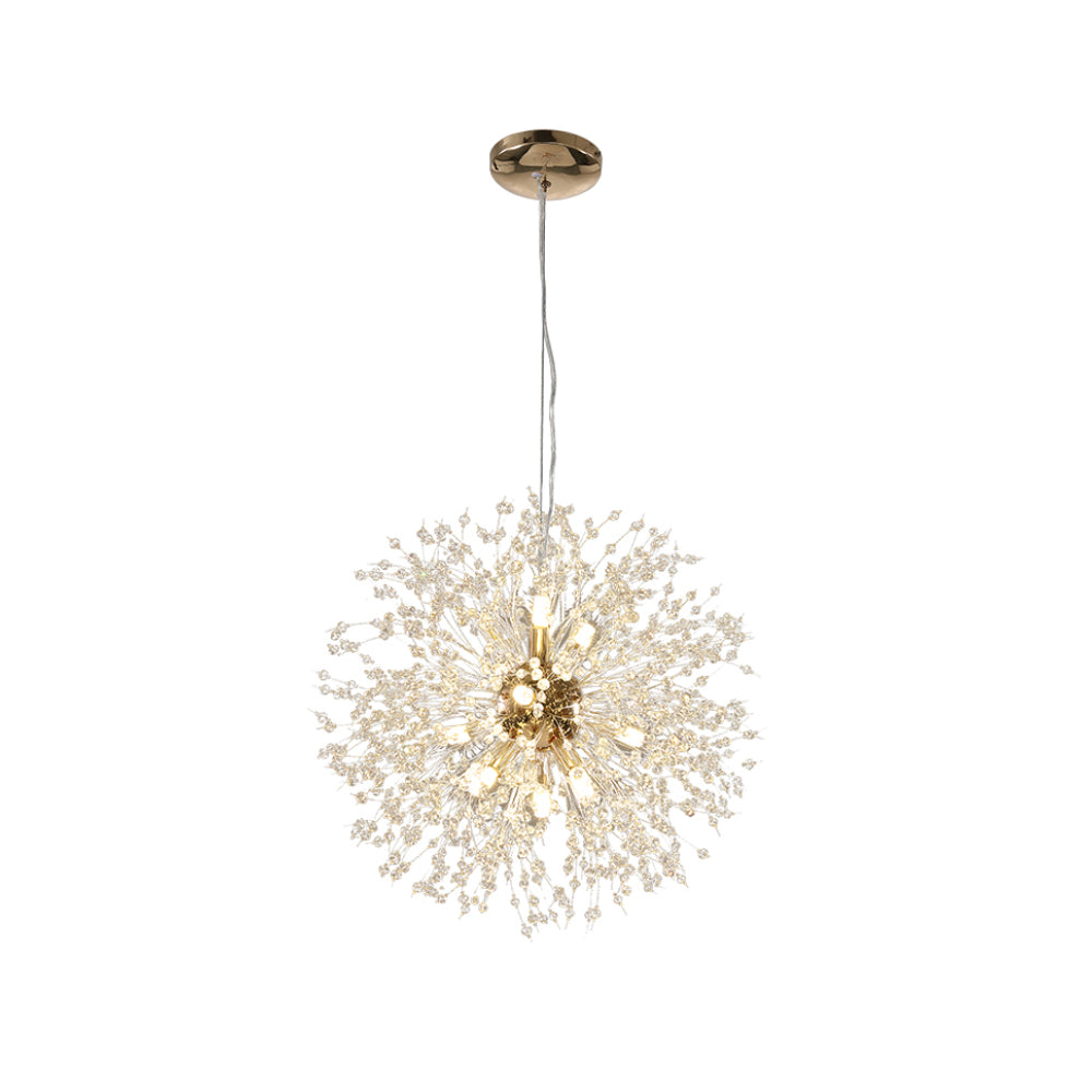 Modern Crystal Firework Chandelier - Gold Dandelion Pendant Light