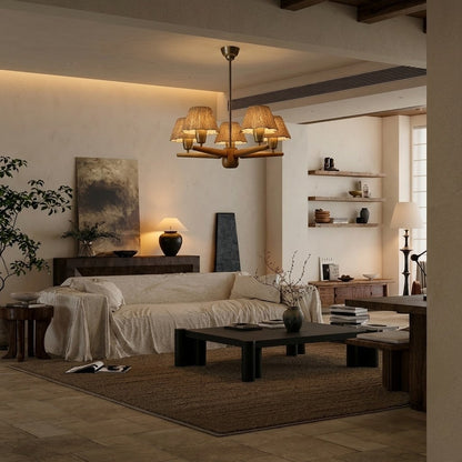 Mid-Century Solid Wood Ceiling Light for Dining Room