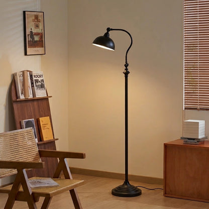Vintage Adjustable Metal Floor Lamp – Industrial Reading Lamp