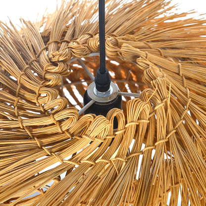 Modern Grass Tassel Pendant Light - Tropical Boho Shaggy Woven Lamp