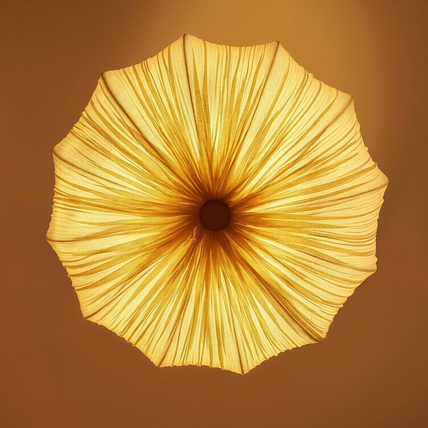 Modern Pleated Fabric Parasol Chandelier - Japandi Organic Modern Pendant Light