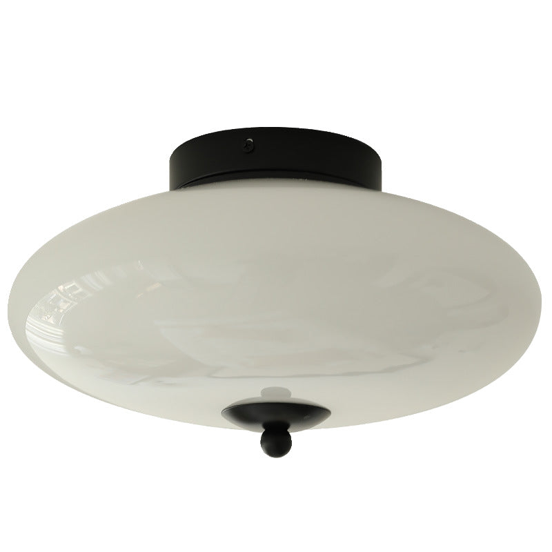 Mid-Century UFO Opal Glass Flush Mount Ceiling Light