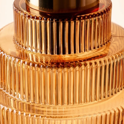 Tiered Ribbed Glass Pendant Light | Sculptural Hand-Blown Glass & Brushed Brass