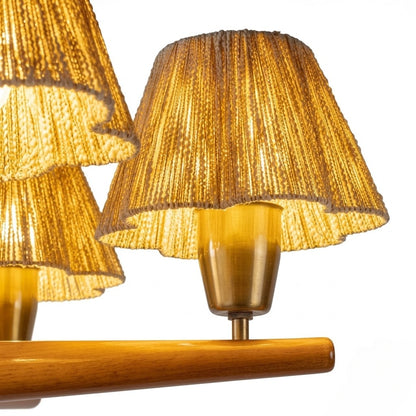 Mid-Century Solid Wood Ceiling Light for Dining Room