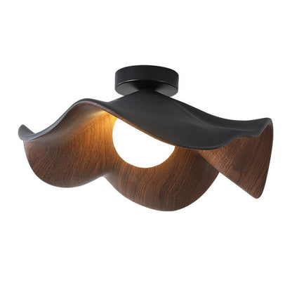 Creative Retro Wood Grain Ceiling Light for Entryway Balcony
