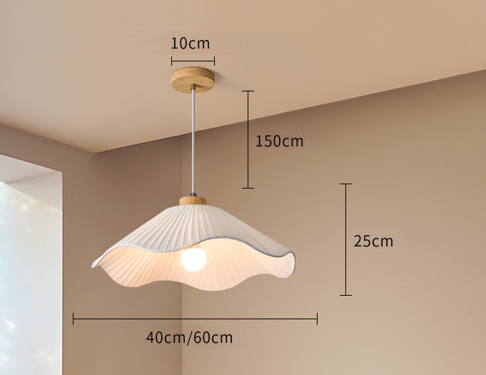 White Minimalist Fabric Pendant Light for Living Room and Dining Room