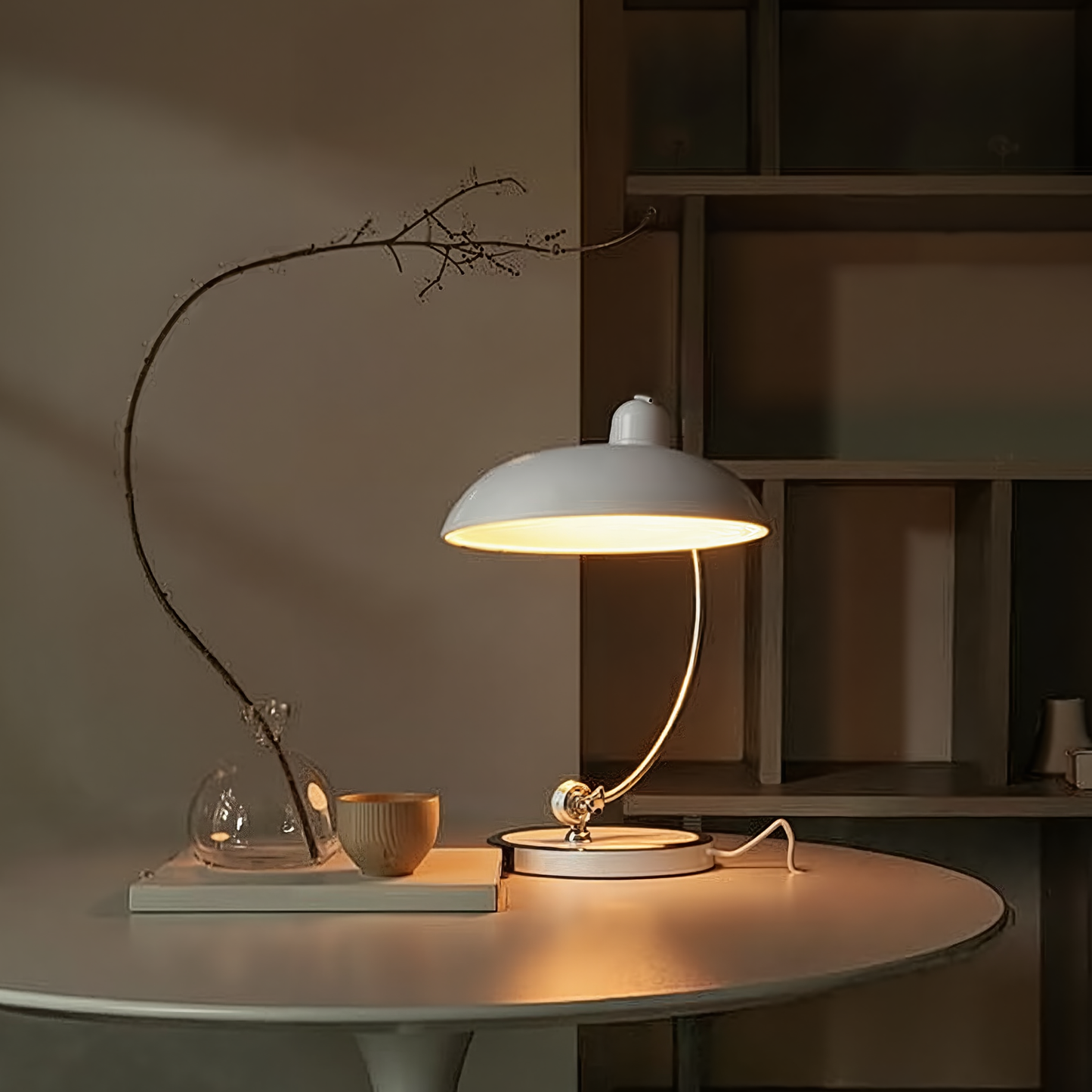 Mid-Century Bauhaus Adjustable Desk Lamp - Vintage Banker's Task Light