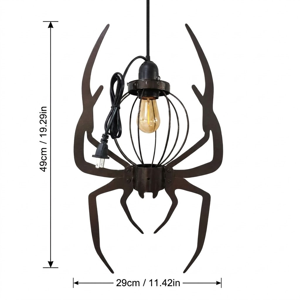 Gothic Halloween Hanging Light – Bat & Spider