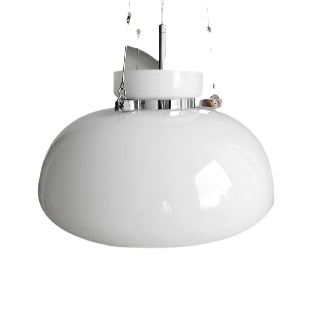 Mid-Century Modern Bauhaus Dome Glass Pendant Light 