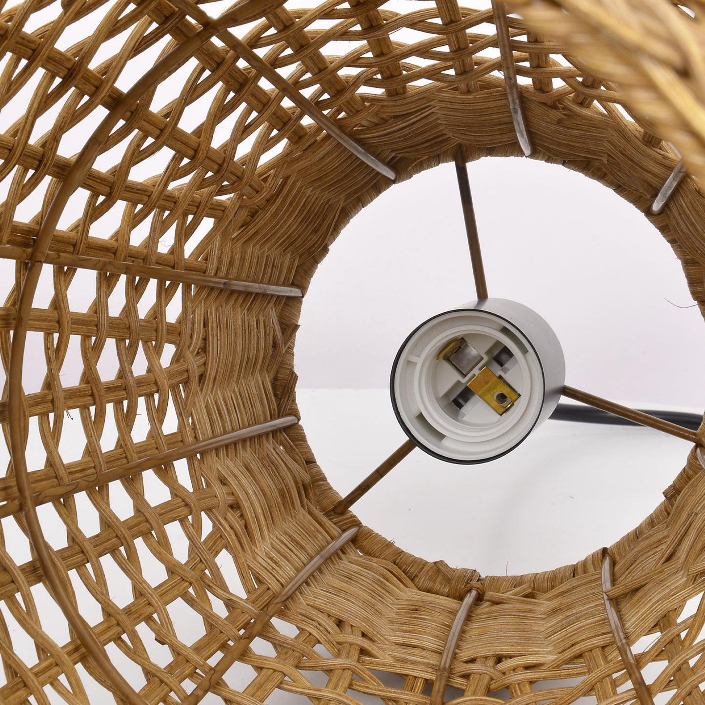 Modern Hand-Woven Rattan Teardrop Pendant Light - Japandi Boho Weave Chandelier