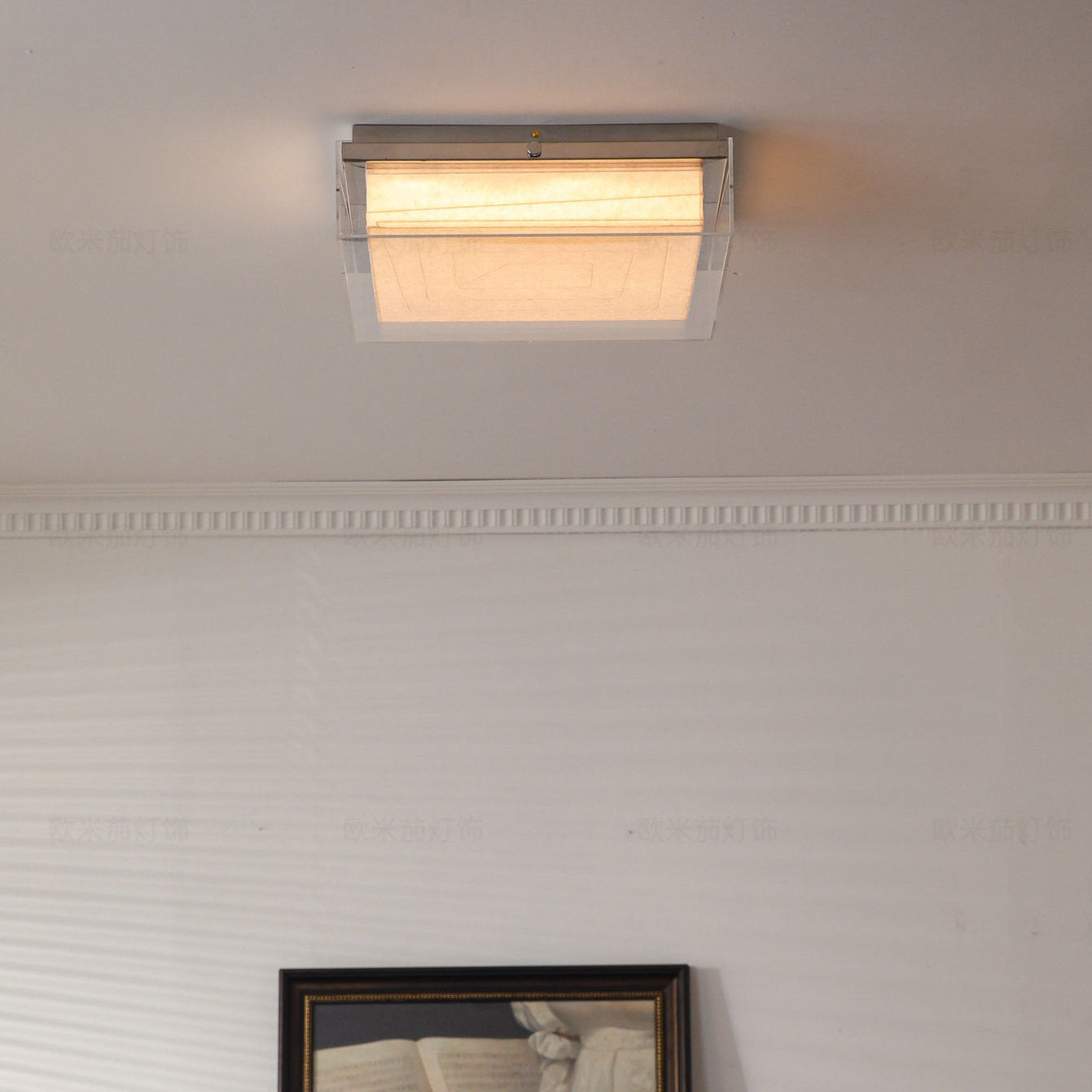 Modern Square Acrylic Flush Mount Light - 3-Color Ceiling Lamp