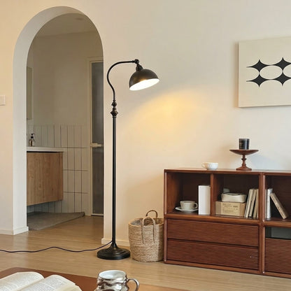 Vintage Adjustable Metal Floor Lamp – Industrial Reading Lamp
