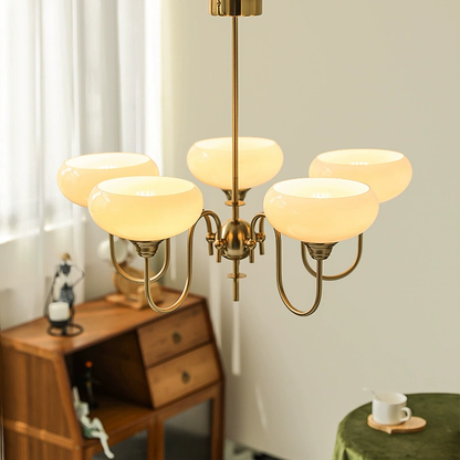 Modern Gooseneck Globe Chandelier - Mid-Century French Retro Pendant Light