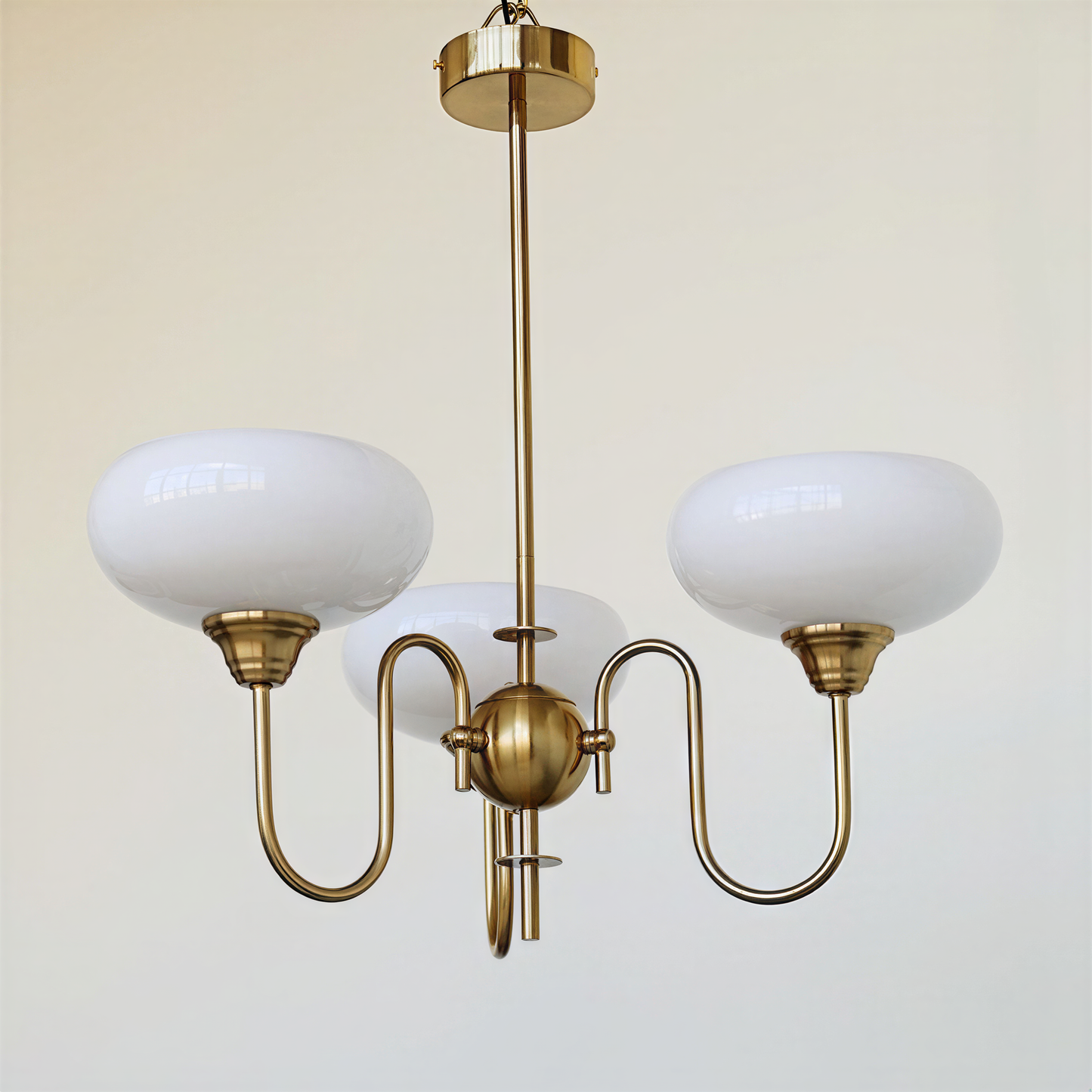 Modern Gooseneck Globe Chandelier - Mid-Century French Retro Pendant Light