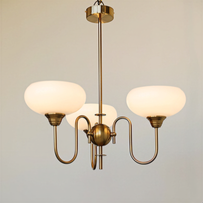 Modern Gooseneck Globe Chandelier - Mid-Century French Retro Pendant Light