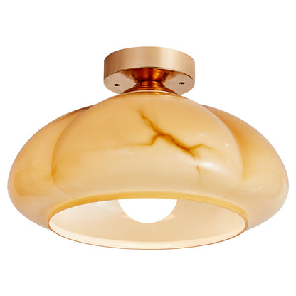 French Medieval-style Retro Glass Ceiling Lamp