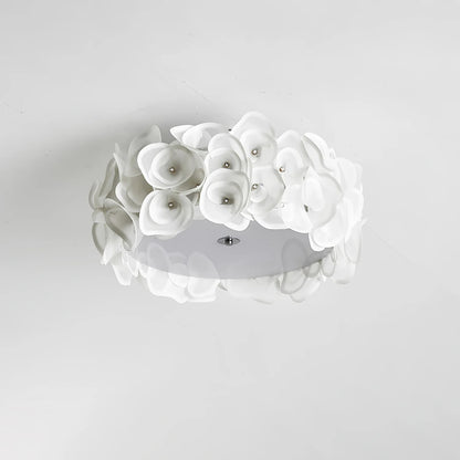White Hydrangea Ceiling Lamp