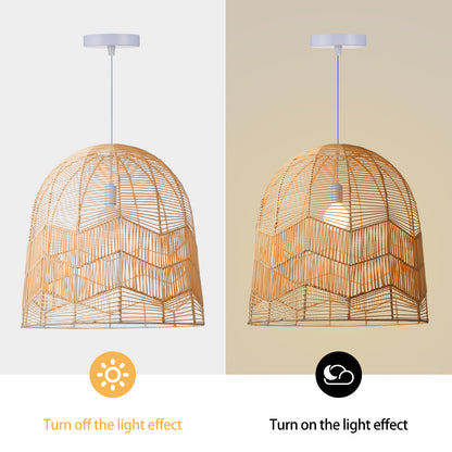 Rattan Pendant Light – Handwoven Natural Bamboo Ceiling Lamp