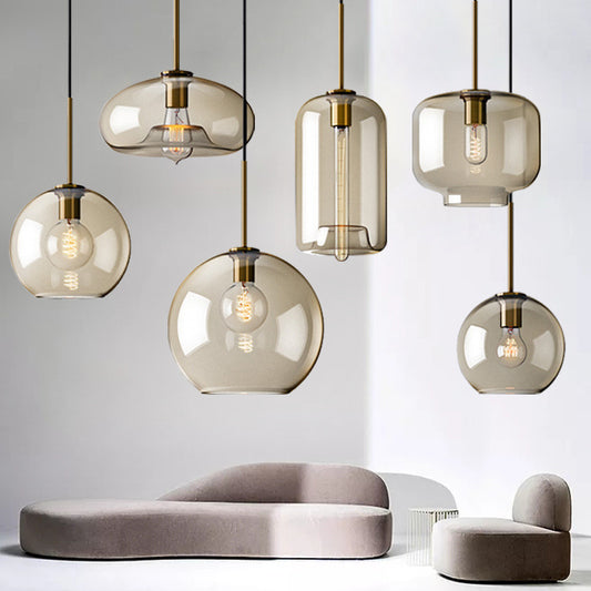 Modern Minimalist Glass Pendant Light for Coffee Bar-[Modern pendant lighting for bedroom and living space]-Demolights UK