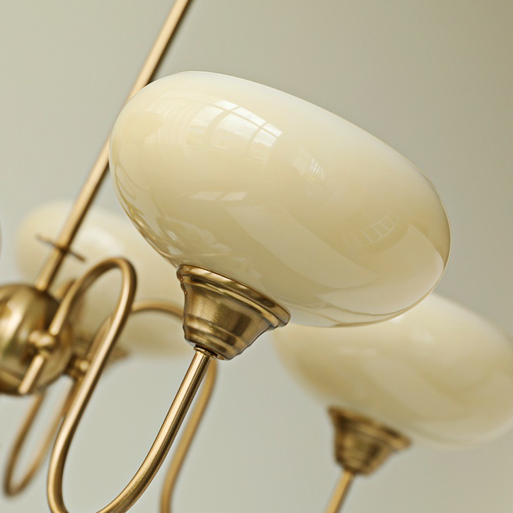 Modern Gooseneck Globe Chandelier - Mid-Century French Retro Pendant Light