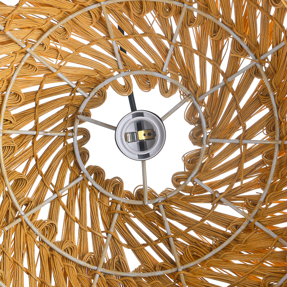 Modern Grass Tassel Pendant Light - Tropical Boho Shaggy Woven Lamp