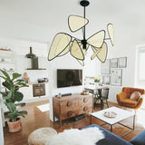 Load image into Gallery viewer, Modern Rattan Pendant Light – Artistic Multi-Leaf Woven Chandelier for Dining &amp; Living Room