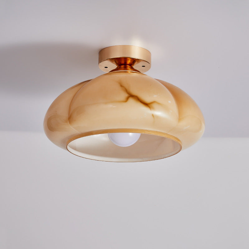 French Medieval-style Retro Glass Ceiling Lamp