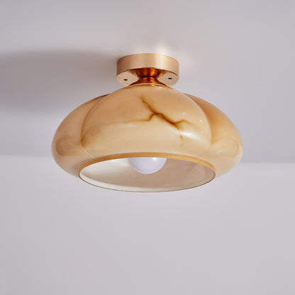 French Medieval-style Retro Glass Ceiling Lamp