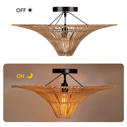 Large Rattan Pendant Light/80 cm/Modern/Ceiling Lamp/Dining room