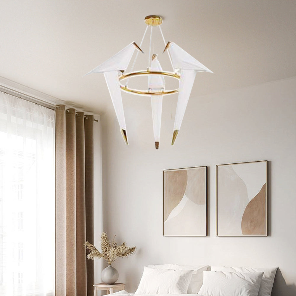Nordic Creative Paper Cranes Ceiling Light Origami Bird Pendant Lamps