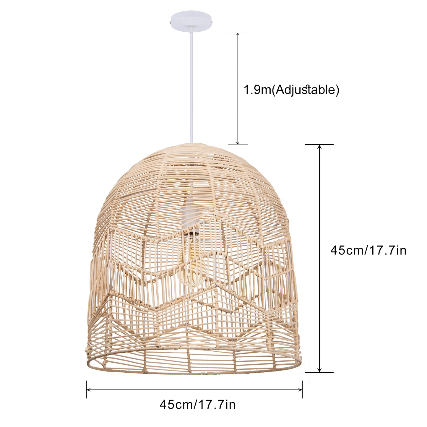 Rattan Pendant Light – Handwoven Natural Bamboo Ceiling Lamp