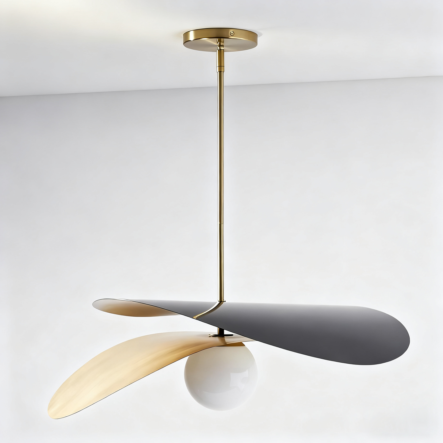 Modern Petal Chandelier - Mid-Century Tri-Tone Leaf Pendant Light