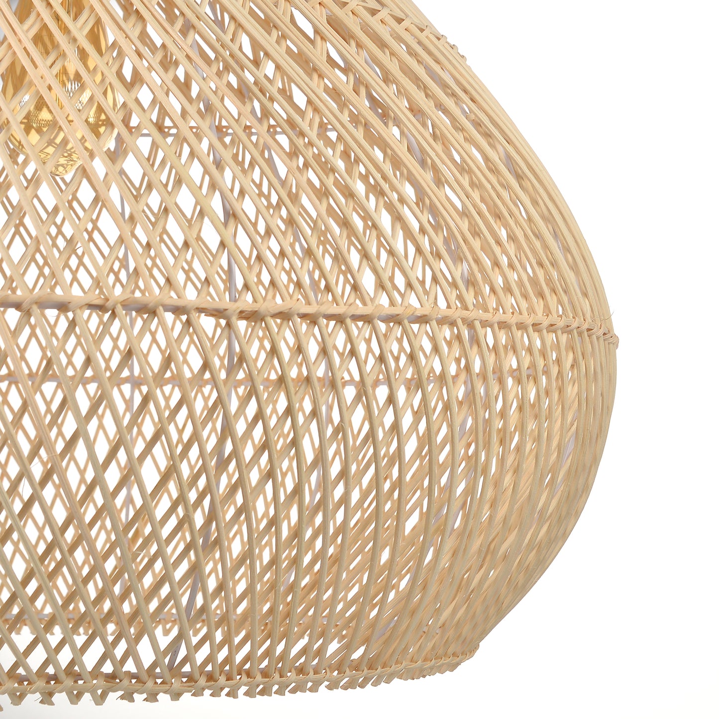 Modern Hand-Woven Rattan Pendant Light - Nordic Organic Teardrop Lamp