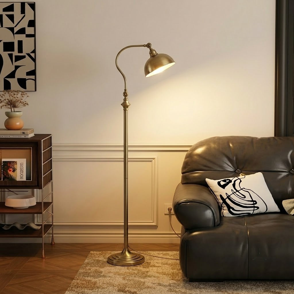 Vintage Adjustable Metal Floor Lamp – Industrial Reading Lamp