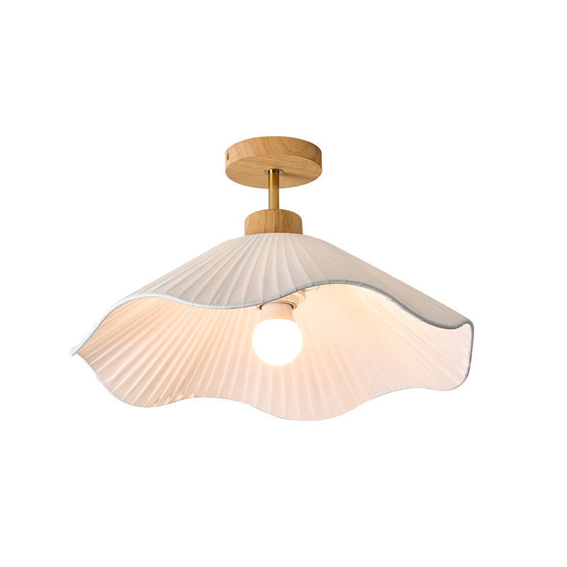 White Minimalist Fabric Pendant Light for Living Room and Dining Room