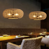 Load image into Gallery viewer, Wabi-Sabi Style  Rattan Woven Pendant Light for Dining Room