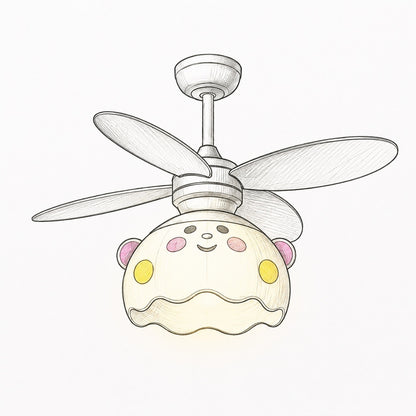 35 Inch Kids Ceiling Fan Light with Full Spectrum LED