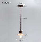 Load image into Gallery viewer, Light Luxury Simple Walnut Wood and Glass Pendant Light for Bedroom