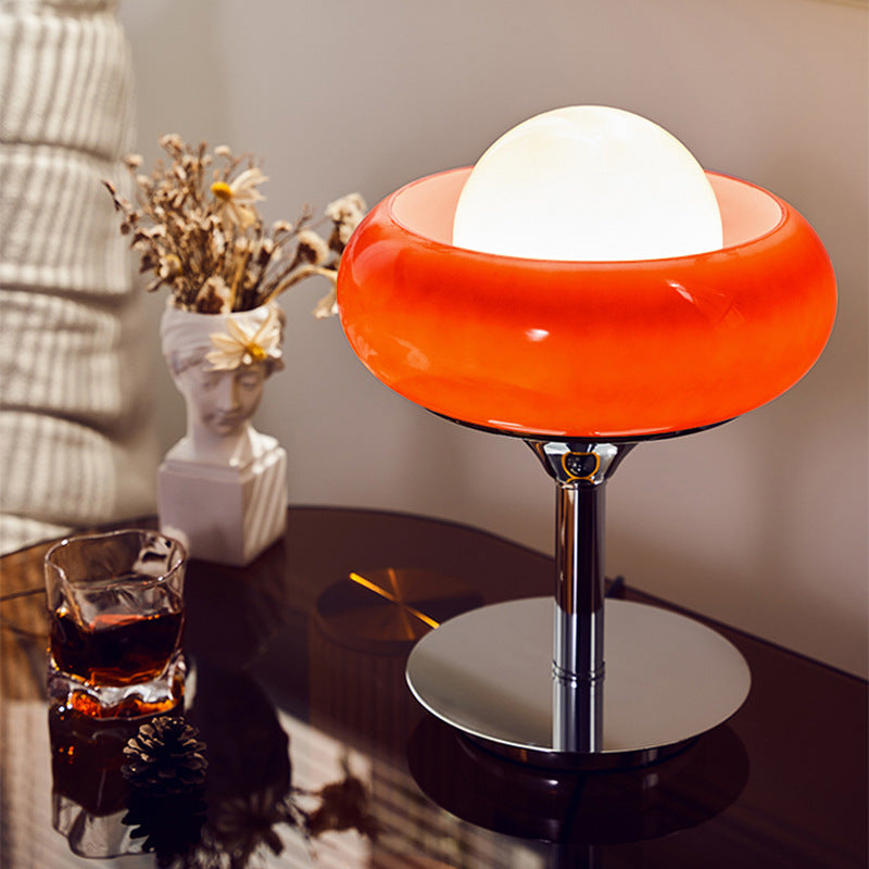 Vintage Bauhaus Glass Table Lamp for Bedside