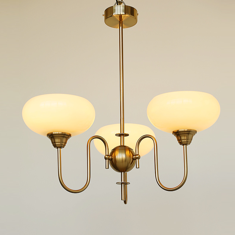 Modern Gooseneck Globe Chandelier - Mid-Century French Retro Pendant Light