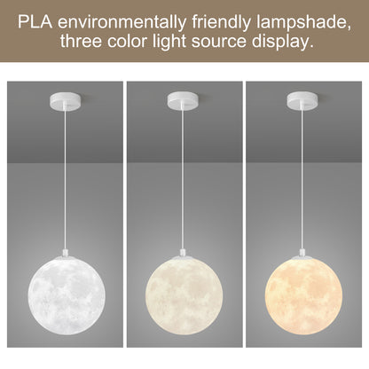 Creative 3D Printed Moon Pendant Light For Bedroom Eco-Friendly Lunar Globe Chandelier