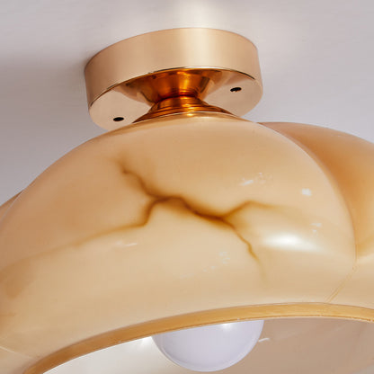 French Medieval-style Retro Glass Ceiling Lamp