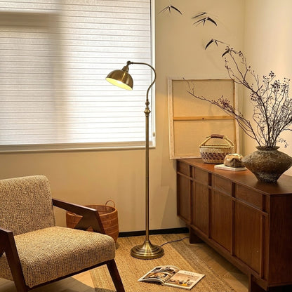 Vintage Adjustable Metal Floor Lamp – Industrial Reading Lamp