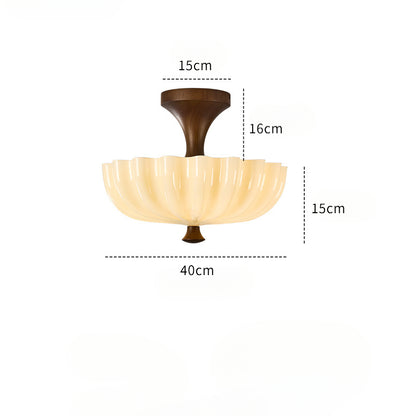 Vintage French Glass Ceiling Light for Bedroom