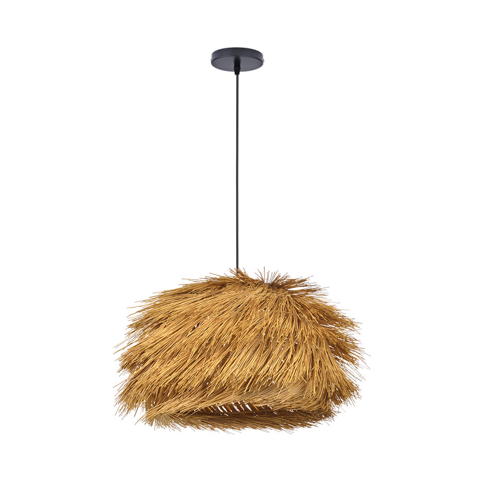 Modern Grass Tassel Pendant Light - Tropical Boho Shaggy Woven Lamp